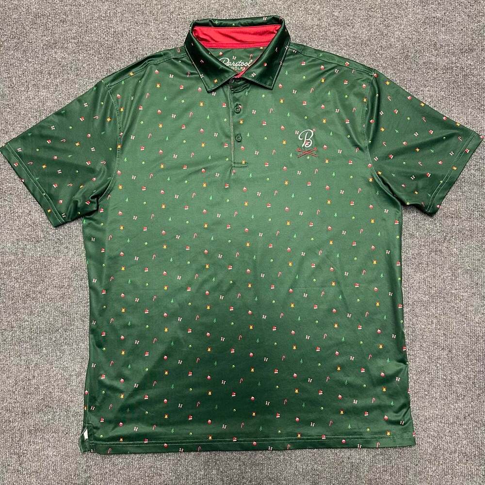 Barstool Sports Men’s Christmas Golf Polo Shirt Stretch Performance Collared XL